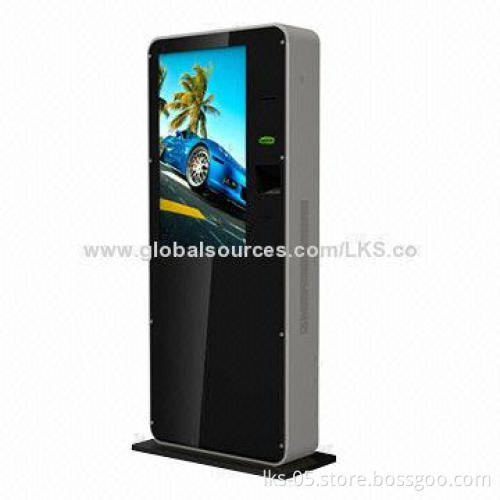 Modern Lobby Kiosk with Big Screen for Promotional Marketing